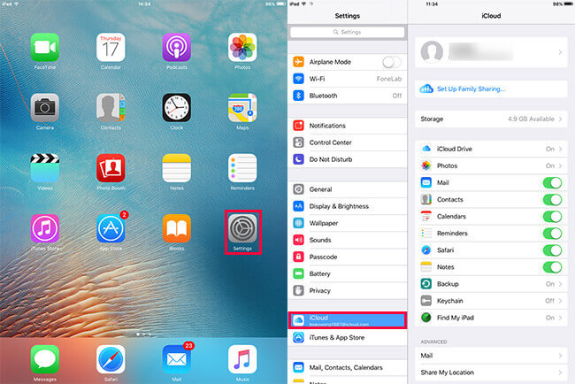 Settings-iCloud