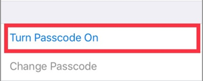 turn on iphone passcode
