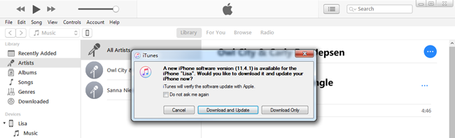 aggiorna iOS con iTunes