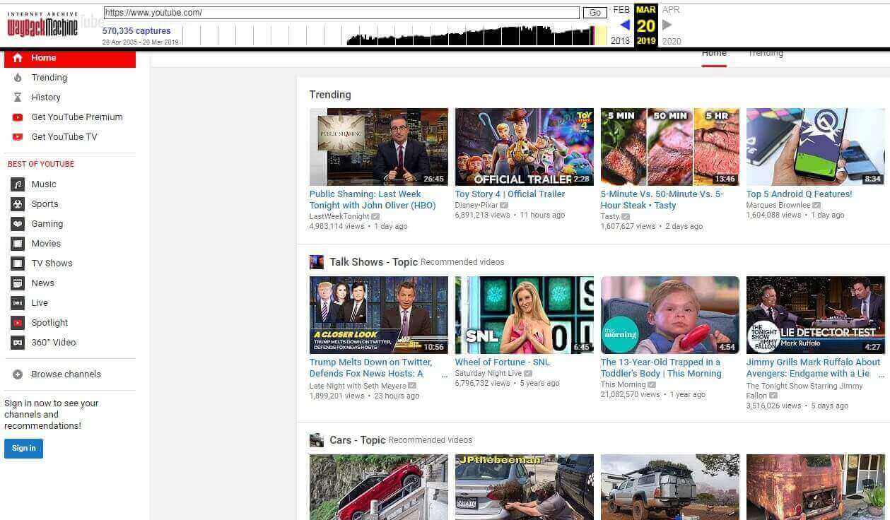 youtube video history