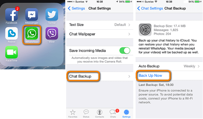 whatsapp backup icloud