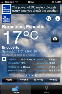 Captura de tela do Weather Channel