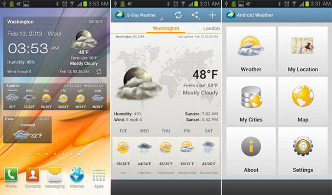 Captura de pantalla de Android Weather & Clock Widget