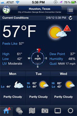 Screenshot do WeatherBug