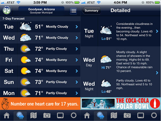 Captura de pantalla de WeatherBug