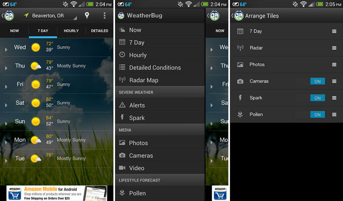 Screenshot do WeatherBug