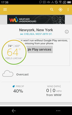 Captura de pantalla de WeatherUnderground