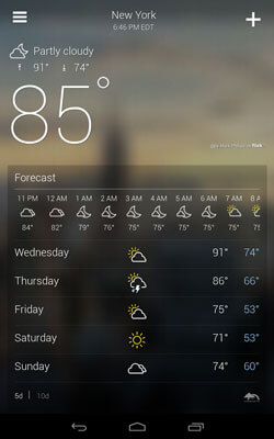 Yahoo Weather Screenshot