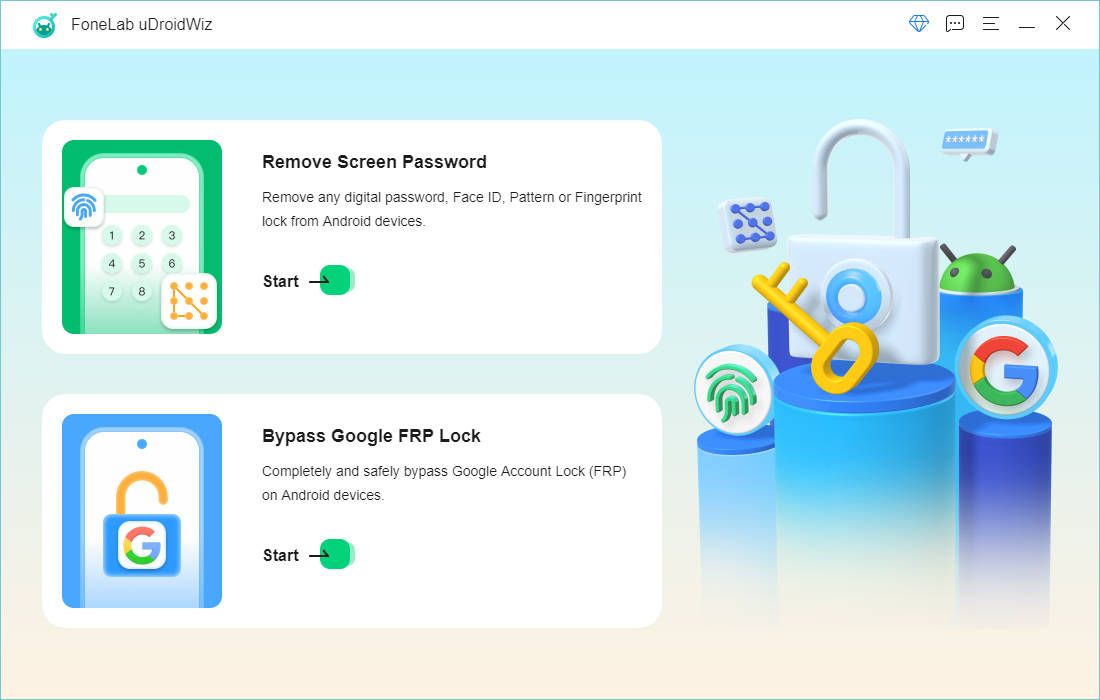FoneLab uDroidWiz main interface
