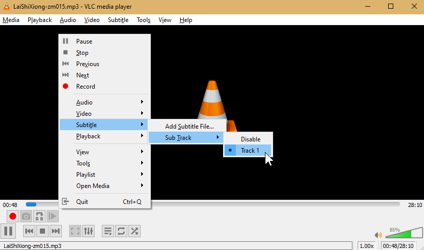 VLC Add Subtitle