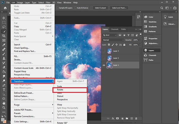 photoshop rotate