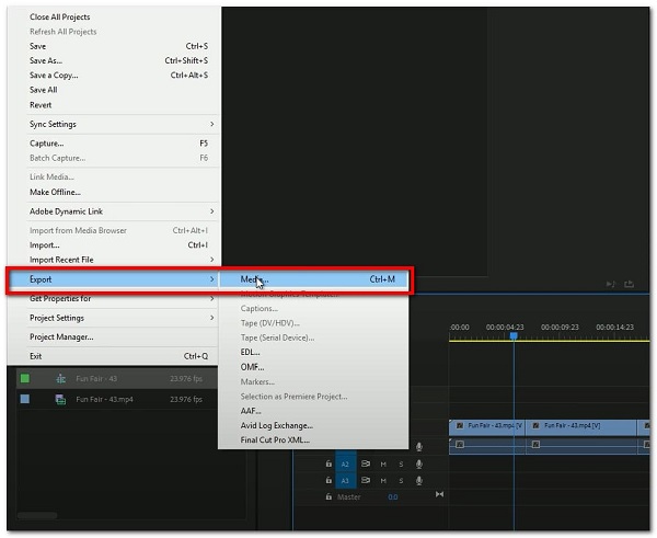 eksportuj panel multimediów