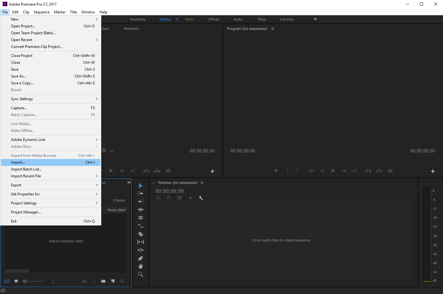 Adobe Premiere Pro Import-Datei