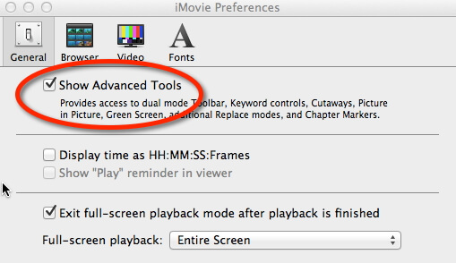 advanced tools in imovie