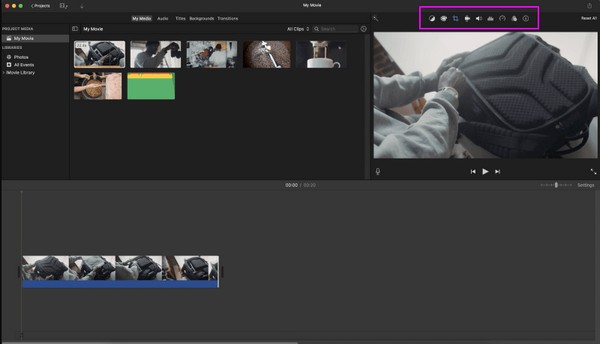 use diting feature above the preview