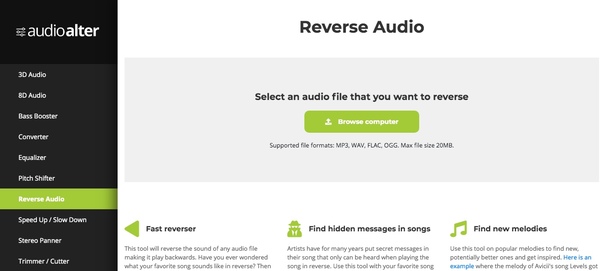audio alter reverse audio