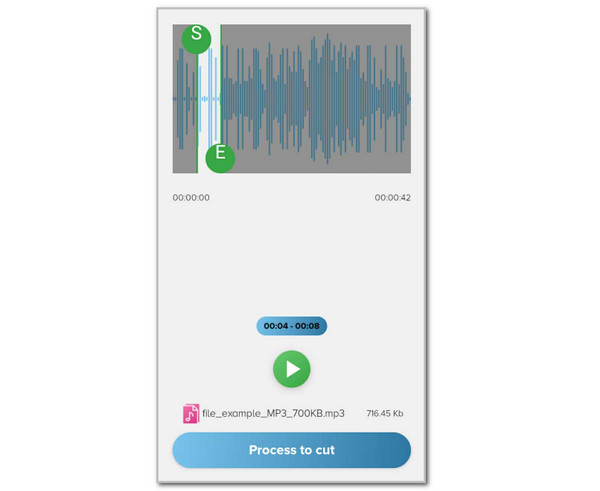 Tap Process to Cut Button