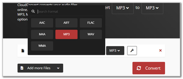 Choose MP3 Format