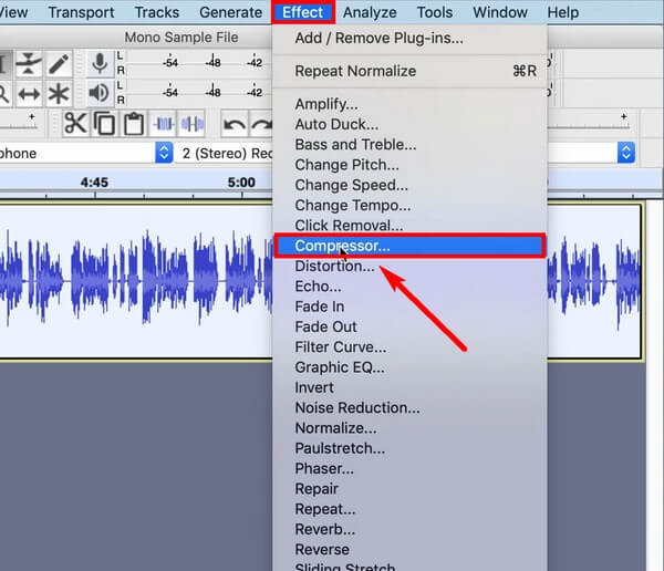 Ouvrez le fichier audio sur le programme