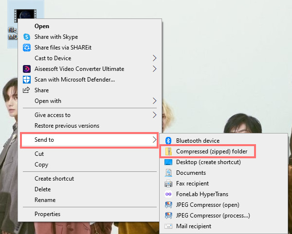 How to Compress A mov File via Right Clicking on PC
