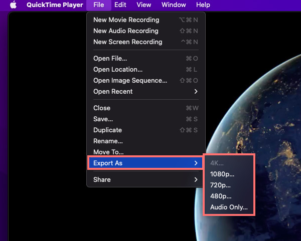 Compress A Video on Mac via QuickTime