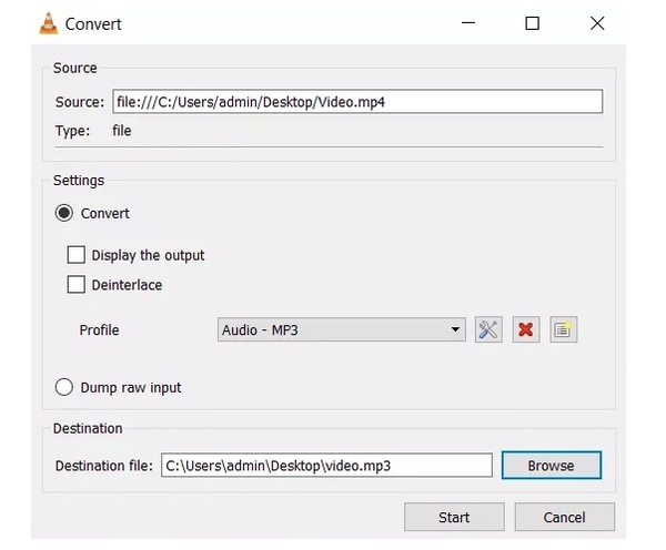 convert m3a to mp3 via vlc