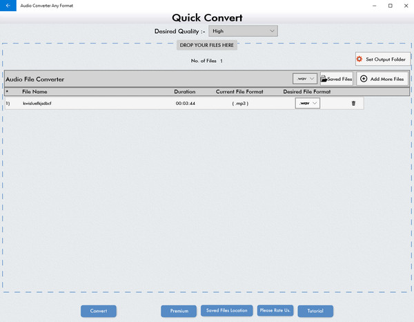 choose wav and click convert