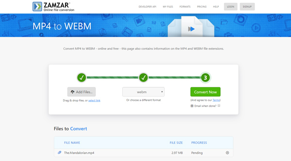 Nasıl MP4 WebM Free Online dönüştürmek için