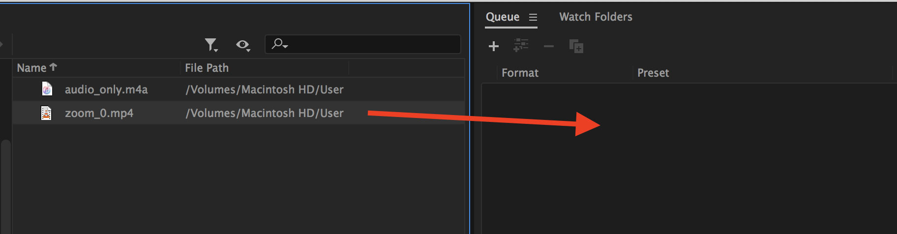 Konvertera MXF-video genom Adobe Media Encoder