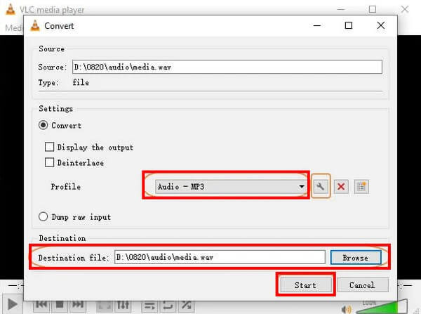 Click the Profile pulldown bar