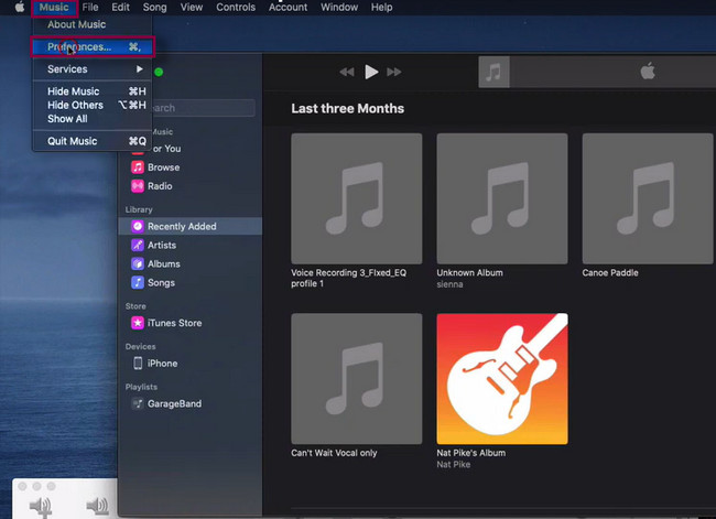 Choose the Preferences icon