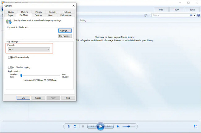 click the Rip Music button