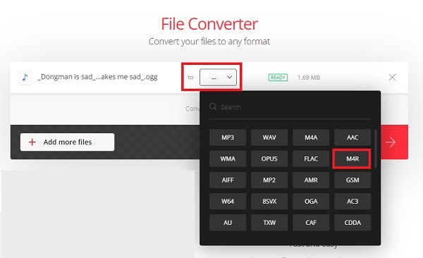 clicando no botão converter