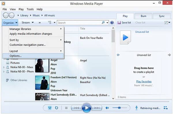 convertir m4a en mp3 via Windows Media Player