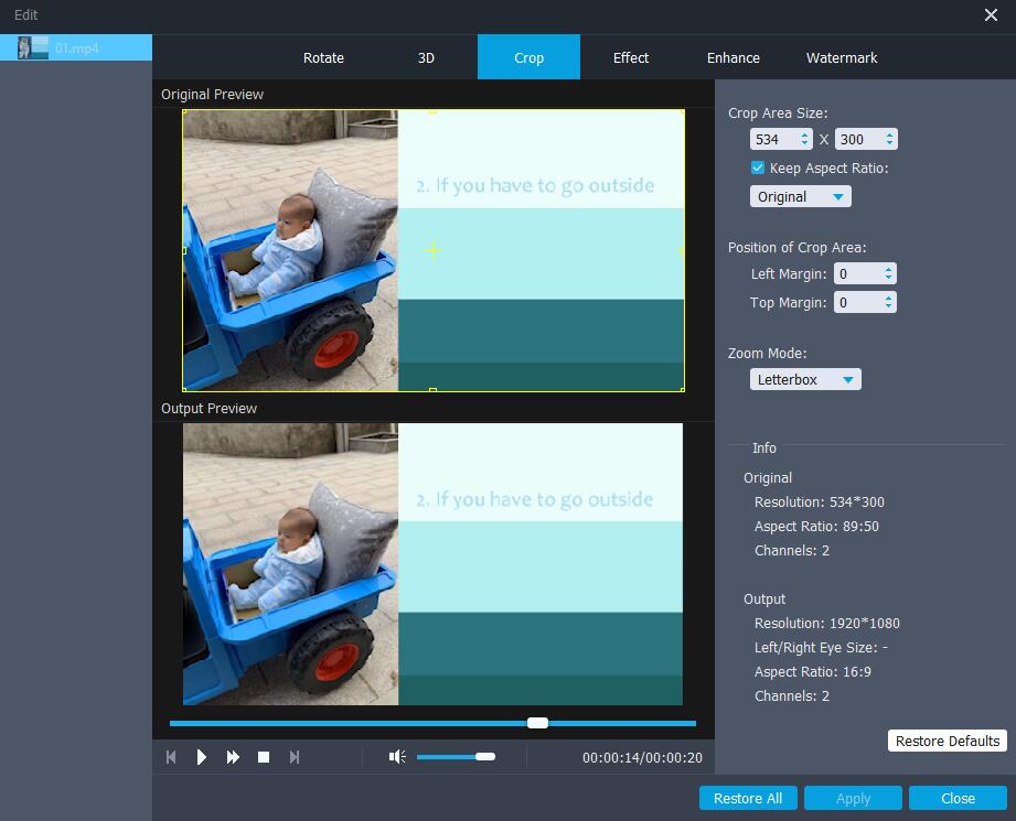 video converter ultimate click to crop video