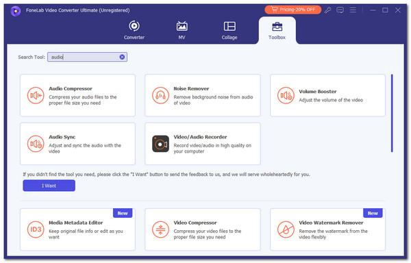 click toolbox button