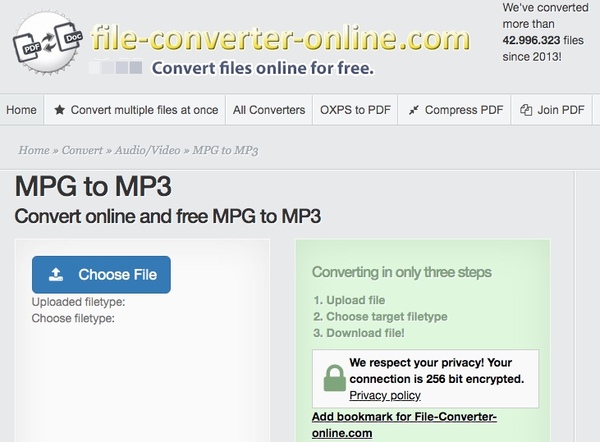 mpeg to mp3 converter online
