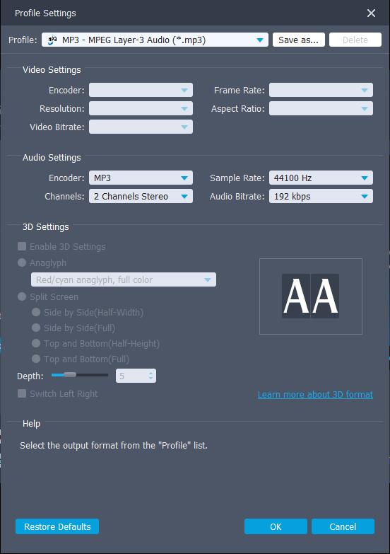 configuración del perfil de fonelab