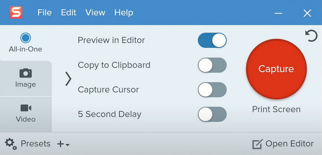 click the Capture button