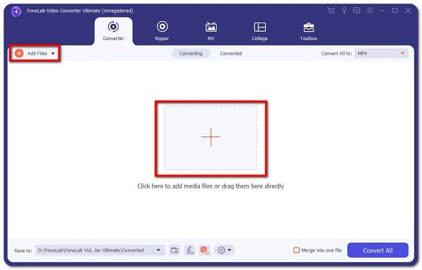 fare clic sul pulsante più o su Aggiungi file