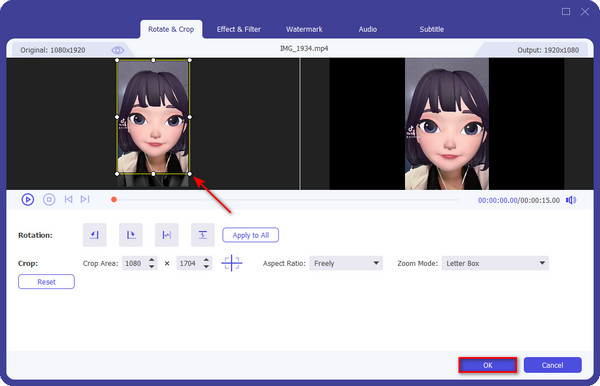 click the Aspect Ratio icon