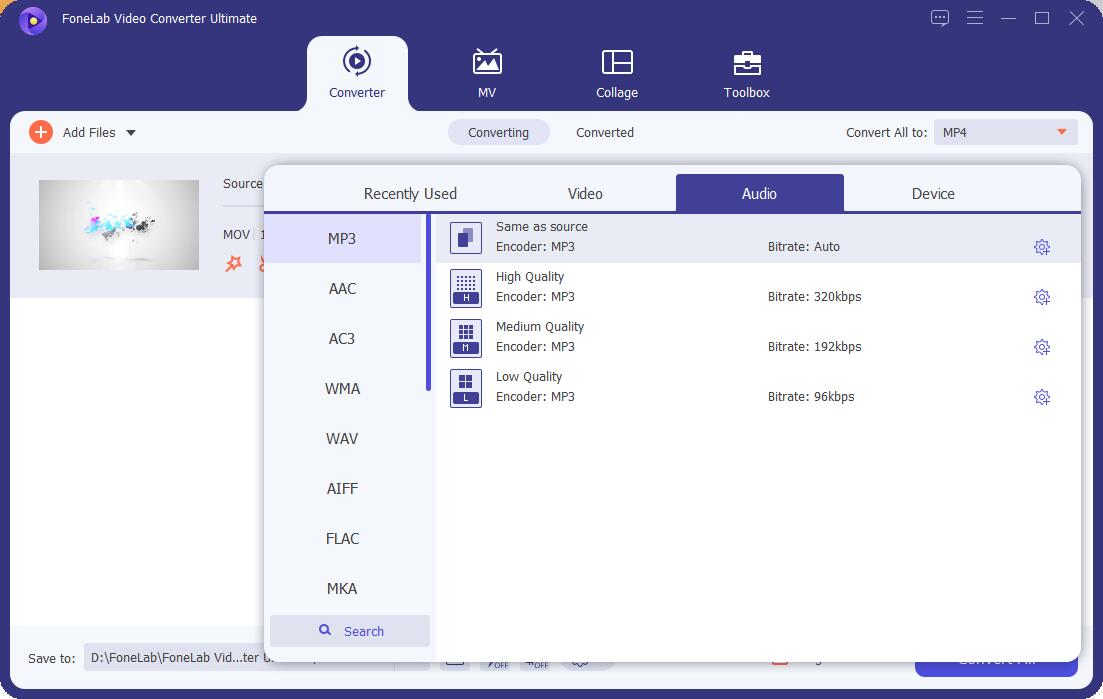 painel de áudio mp3