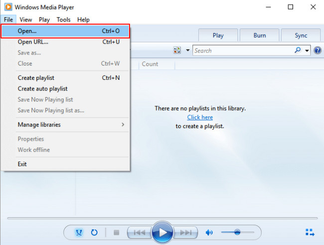 choose the File button