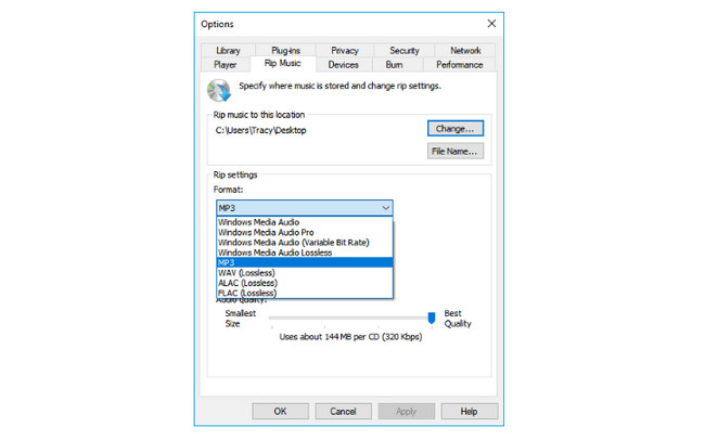 select MP3 on the choices