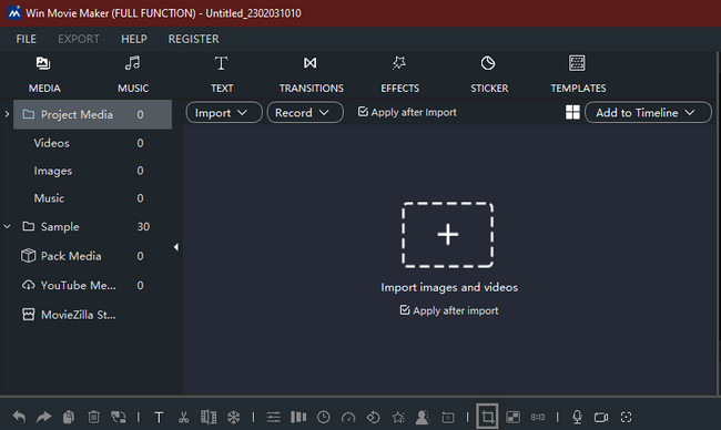 finding the Crop button
