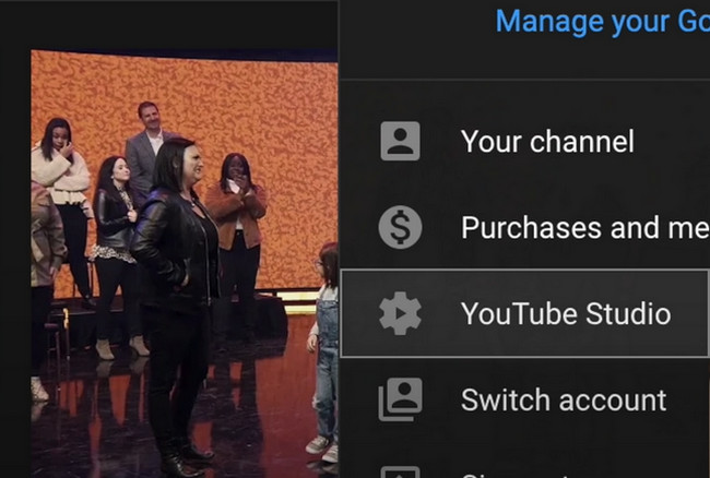 click the Icon button or the Profile icon of your account