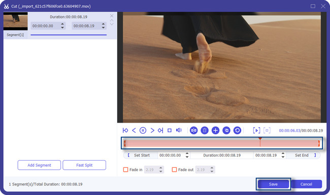 click and hold the Sliding Bar