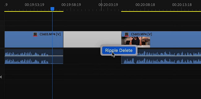 choose the Ripple Delete button