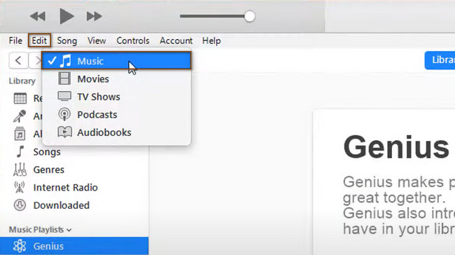 Inicie o iTunes no seu Mac