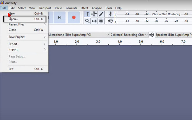 click the File button